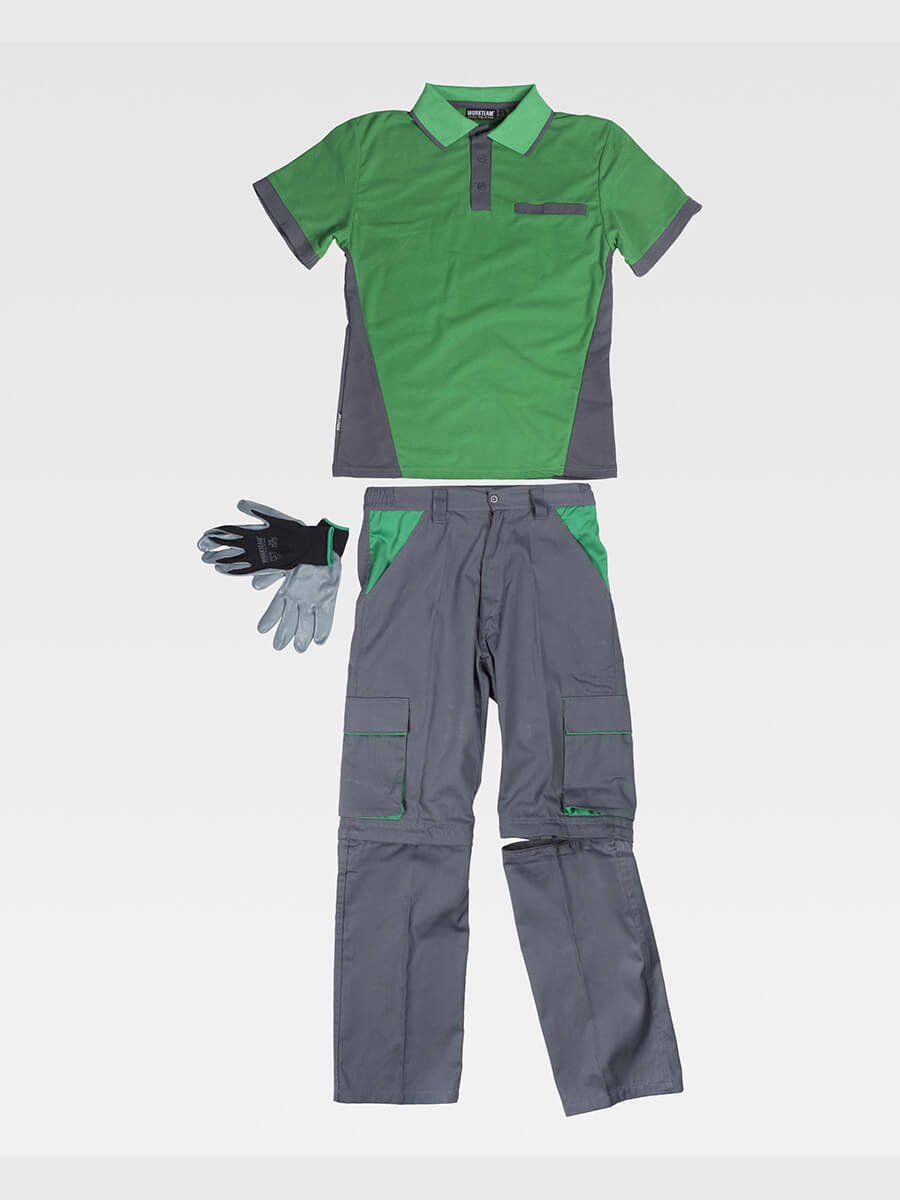 COMPLETO UNISEX DA LAVORO PANTALONE + POLO + GUANTI