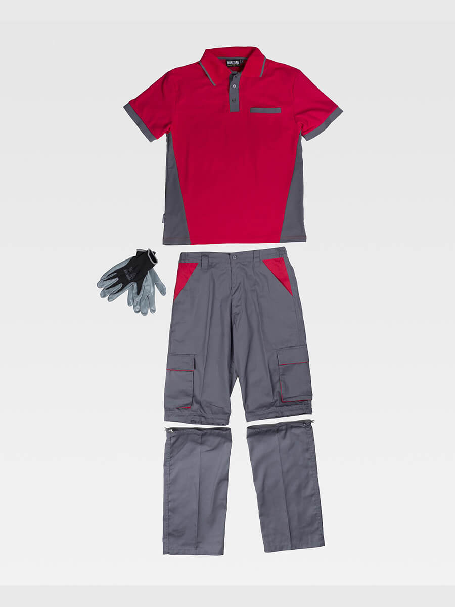 COMPLETO UNISEX DA LAVORO PANTALONE + POLO + GUANTI
