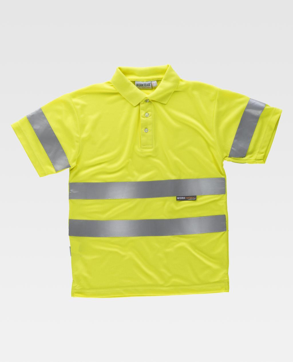 Polo di alta visibilità di manica corta WORK TEAM