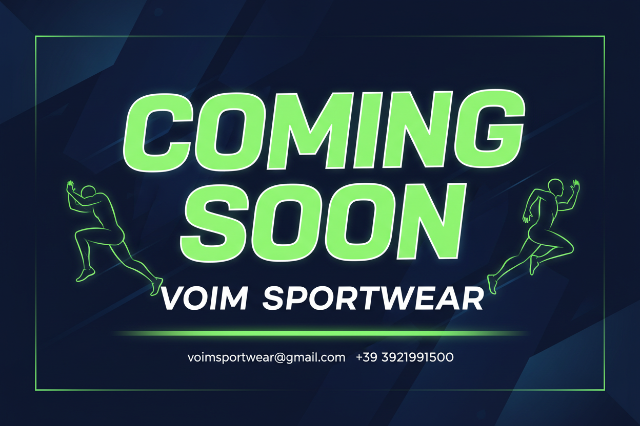 VOIM SPORTWEAR Coming Soon Banner - Verde Fluo e Blu Navy